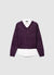 Sweater with shirt insert and V-neckline
