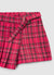 Karierte Shorts mit Bundfalten und Gürtel