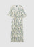 Vestito lungo con scollo a V e stampa