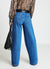 Jeans wide leg con cuciture in rilievo