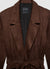 Suede-effect coat with belt