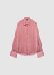 Camicia a righe con colletto classico in simil satin - XS