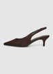 Slingback z noskiem w szpic na średnim obcasie - 36