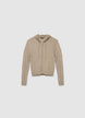 Cardigan con zip e cappuccio a trecce - XS