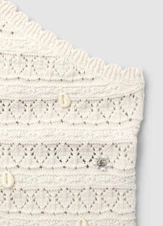 Top one-shoulder crochet with shells