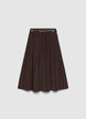 Jupe midi plissée avec ceinture - XS