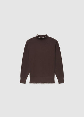 Maglia a collo alto con profili a contrasto