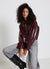 Leather-effect jacket with flap pockets