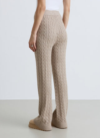 Long palazzo gym trousers with braided drawstring
