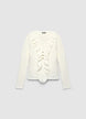 Pointelle-Cardigan mit Volants - XS