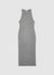Langärmeliges, einfarbiges Rippstrick-Kleid