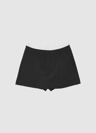 Pantaloncini gessati fascia in vita