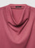 T-shirt a manica lunga con collo drappeggiato e fondo in pizzo
