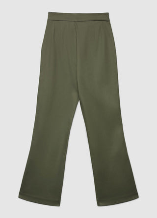Solid colour cropped flare trousers