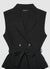 Abito gilet con gonna plissé e cintura