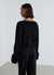 Cardigan crop con polsini in finto pelo