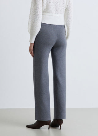 Straight-leg knit trousers