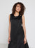 Asymmetric faux satin top with buckle