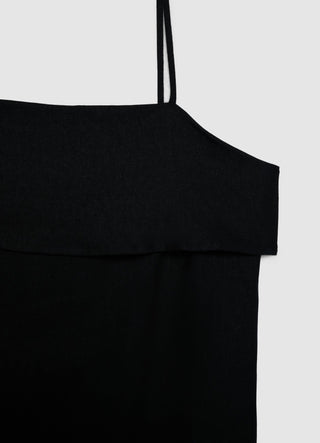 Robe mini évasée en mélange de lin