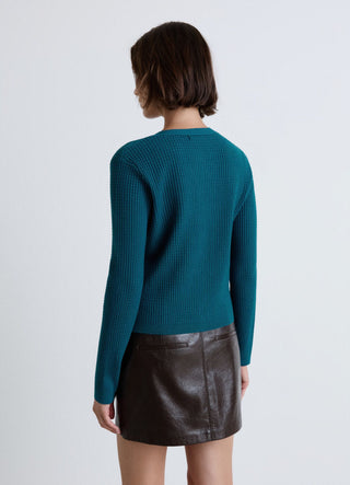 Cardigan a nido d’ape con bottoni gioiello