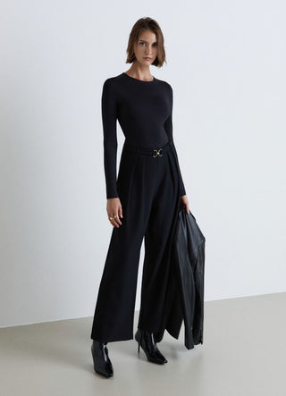 Long-sleeve crew neck bodysuit