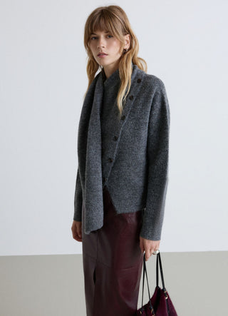 Cardigan avec col écharpe et boutons