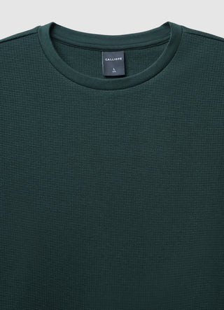 Textured crew neck sweatshirt