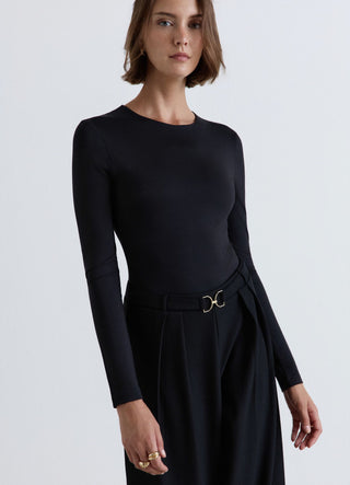 Long-sleeve crew neck bodysuit