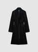 Long solid-colour coat with belt - XS