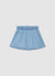 Shorts denim con vita elasticizzata a tinta unita