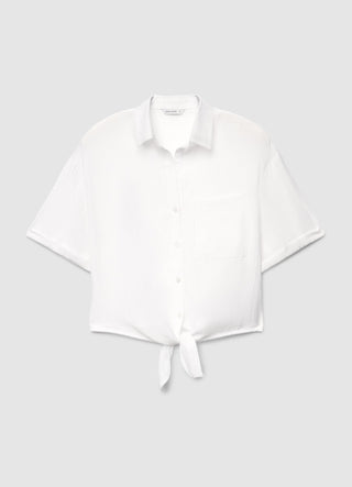 Plain-colour shirt with knot detail