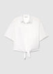 Plain-colour shirt with knot detail - S