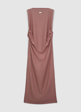 Vestito lungo righe in rilievo