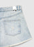 Shorts in denim con catene strass