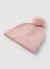 Ribbed beanie with shimmering pom-pom effect