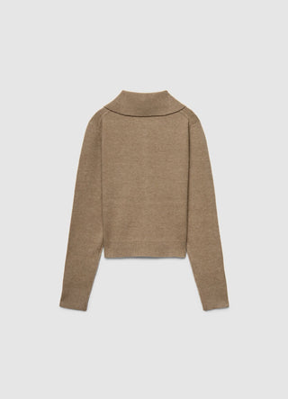 Cardigan mit großem Kragen und Knöpfen
