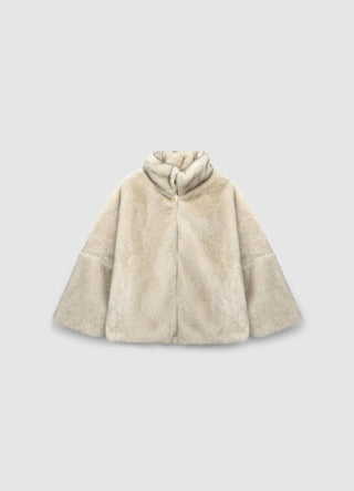 Giacca effetto pelo con collo alto