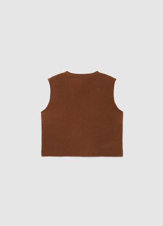 Knitted vest with V-neck and buttons