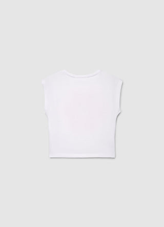 T-Shirt mit Häkelblume