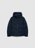 Padded jacket with hood and zip fastening
