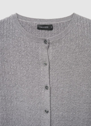 Cable-knit cardigan with buttons