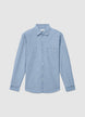 Camicia chambray con taschino - S