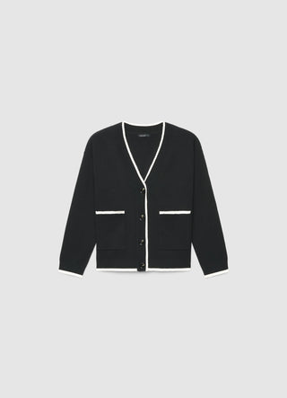 Cardigan con profili a contrasto e bottoni