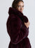 Manteau mi-long effet fourrure avec ceinture