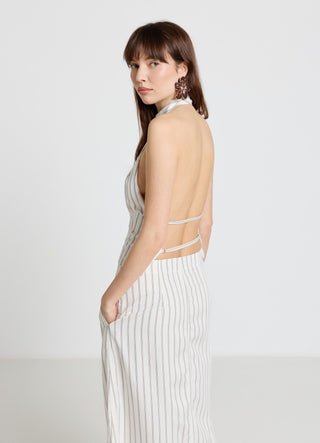 Top halterneck a righe