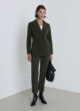 Double-breasted corduroy jacket