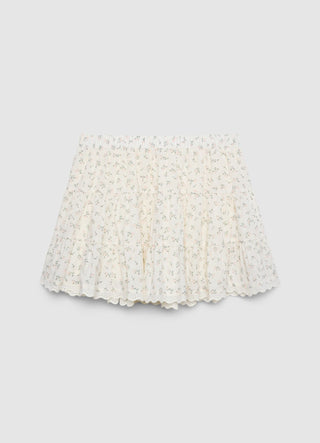 Shorts-jupe à volants avec imprimé floral