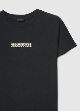 T-shirt con applicazione strass