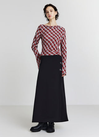 Patterned shawl collar blouse