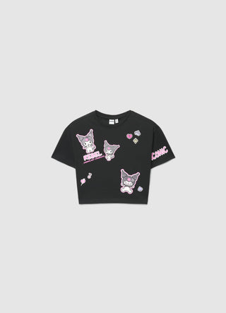 T-shirt with Kuromi print and lettering
